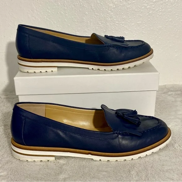 Talbots Navy Blue Leather Loafers Women’s Size 9.5M - Picture 3 of 9